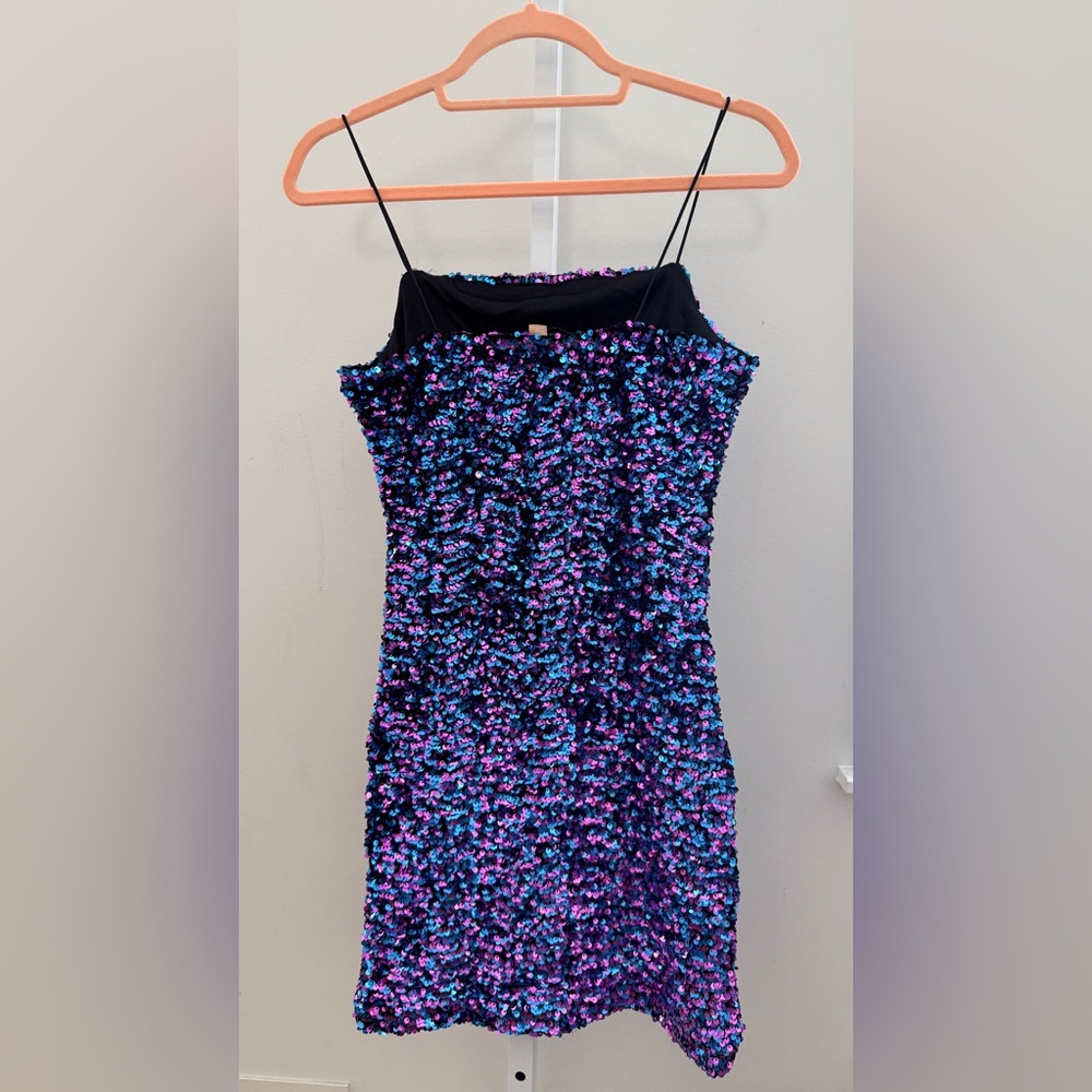 Cami Mini Dress Blue‎ Purple Night Out Party size L - Picture 5 of 8